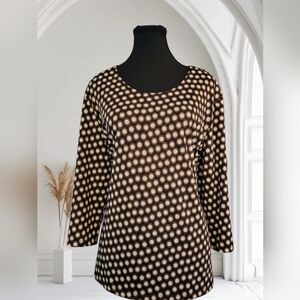 Elegant Black and Cream Polka Dot Women's Top